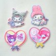 画像4: マイメロディ 2WAYワッペン（マイメロディ＆クロミ アニバーサリー）サガラ刺繍 シール・アイロン両用 サンリオ グッズ (4)