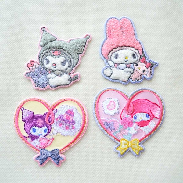 画像4: マイメロディ 2WAYワッペン（マイメロディ＆クロミ アニバーサリー）サガラ刺繍 シール・アイロン両用 サンリオ グッズ (4)