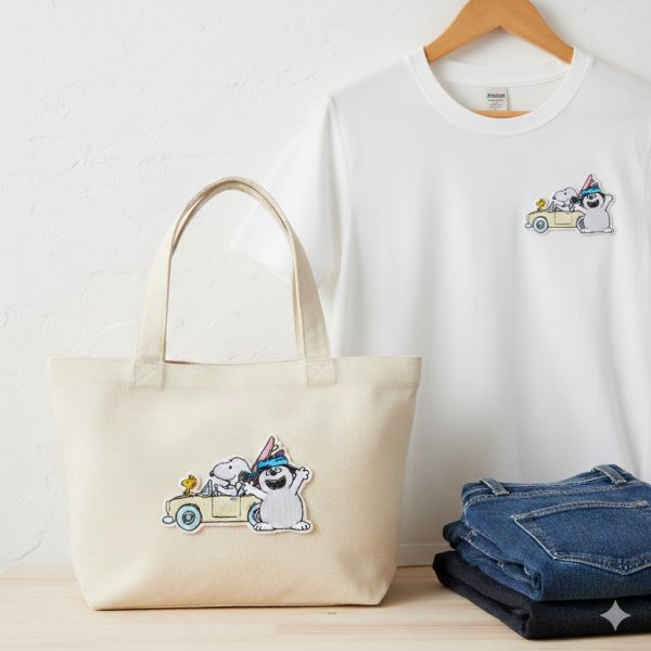 画像4: スヌーピー ワッペン 刺繍 2WAY（シール・アイロン両用） ピーナッツ オラフ ウッドストック 車 キャラクター アップリケ グッズ (4)