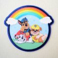 画像1: パウ・パトロール 2WAYワッペン（レインボー）パウパト グッズ アップリケ アイロン接着 シール 両用 刺繍 チェイス マーシャル ラブル (1)