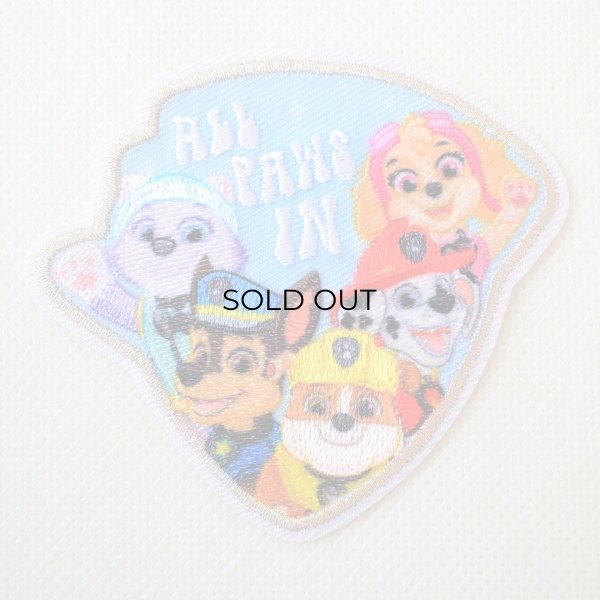 画像1: パウ・パトロール 2WAYワッペン（オール・パウズ・イン）アイロン接着＆シール両用 パウパト グッズ アップリケ 入園入学準備 チェイス マーシャル ラブル スカイ エベレスト (1)