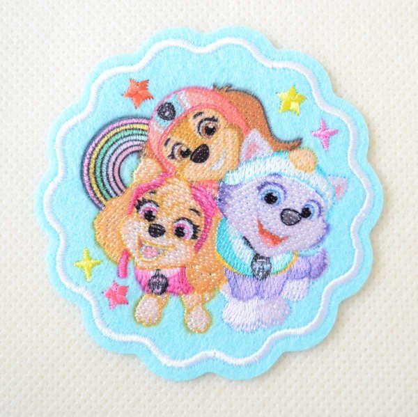 画像1: パウ・パトロール ワッペン アップリケ（スカイ エベレスト リバティ）アイロン接着 シール 両用 キャラクター パウパト グッズ 手芸 入園 入学 (1)