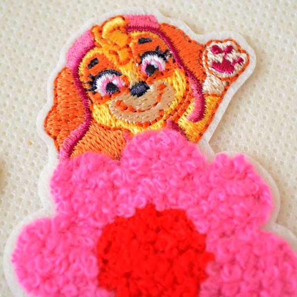 画像3: パウパトロール スカイ ワッペン アイロン シール 両用 アップリケ 刺繍 2WAY キャラクター パウパト グッズ 入園 入学 お名前付け (3)