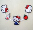 画像1: ハローキティ ラインワッペン サンリオ キャラクター アップリケ 襟 デコ 縁取り シール アイロン 両用 2WAY 入園 入学 女の子 グッズ キティちゃん (1)