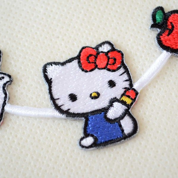 画像4: ハローキティ ラインワッペン サンリオ キャラクター アップリケ 襟 デコ 縁取り シール アイロン 両用 2WAY 入園 入学 女の子 グッズ キティちゃん (4)