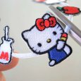画像3: ハローキティ ラインワッペン サンリオ キャラクター アップリケ 襟 デコ 縁取り シール アイロン 両用 2WAY 入園 入学 女の子 グッズ キティちゃん (3)