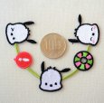画像5: ポチャッコ ラインワッペン サンリオ キャラクター アップリケ 襟 デコ 縁取り シール アイロン 両用 2WAY 入園 入学 男の子 女の子 グッズ ぽちゃっこ (5)