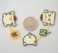 画像5: ポムポムプリン ラインワッペン サンリオ キャラクター アップリケ 襟 デコ 縁取り シール アイロン 両用 2WAY 入園 入学 女の子 男の子 グッズ ぷりん 3cm (5)