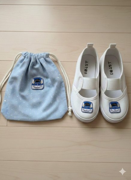 画像2: 新幹線 E7系 かがやき ワッペン トレインミニワッペン 3枚入り シール・アイロン両用タイプ 入園準備 入学準備 目印 アップリケ 刺繍 男の子 鉄道 グッズ パイオニア PTR616 (2)