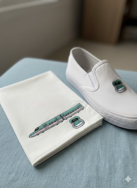 画像2: E5系 はやぶさ 新幹線 ワッペン 2枚セット（正面・2両編成） アイロン接着 PTR836 JR東日本商品化許諾済 入園 入学 準備 手芸 (2)