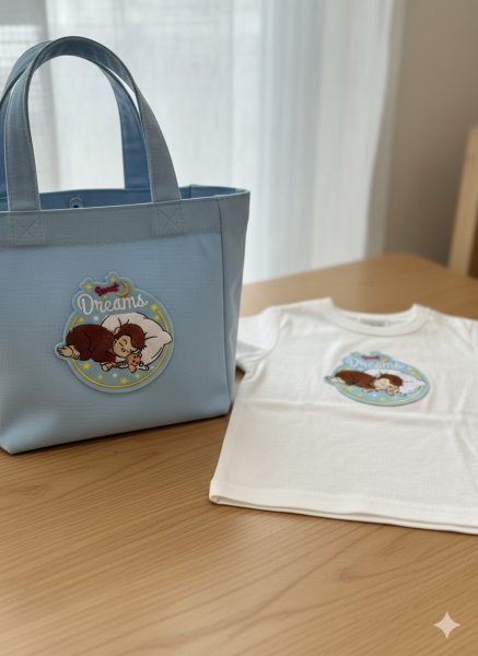 画像2: おさるのジョージ ワッペン（Sweet Dreams）2WAY シール・アイロン両用 刺繍 キャラクター アップリケ ひとまねこざる 入園 入学 (2)