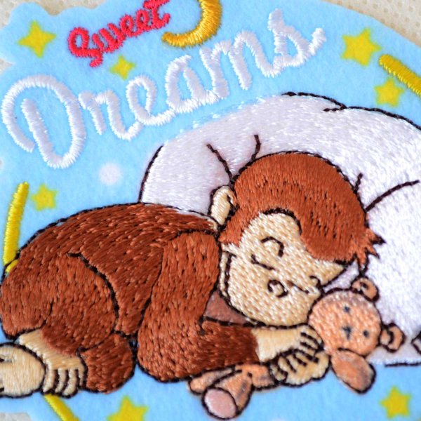 画像3: おさるのジョージ ワッペン（Sweet Dreams）2WAY シール・アイロン両用 刺繍 キャラクター アップリケ ひとまねこざる 入園 入学 (3)