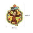 画像3: おさるのジョージ ワッペン 本とりんご 2WAY (シール・アイロン接着) 入園入学準備 ワンポイント刺繍 (3)