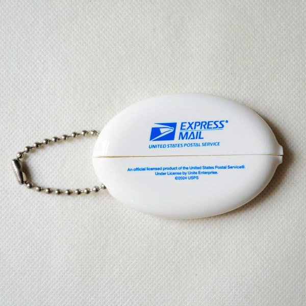画像2: USPS EXPRESS MAIL ラバーコインケース ホワイト 小銭入れ キーホルダー アメリカン雑貨 (2)