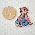画像3: おさるのジョージ 2WAYワッペン（オーバーオール/座り）シール・アイロン両用 キャラクター アップリケ 入園 入学 グッズ (3)