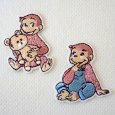 画像6: おさるのジョージ 2WAYワッペン（くまを抱っこ/ティミー）シール・アイロン両用 キャラクター アップリケ 入園 入学 グッズ (6)