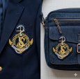 画像2: イカリ ワッペン 刺繍 エンブレム ブレザー ジャケット バッグ用 アイロン接着（または 縫い付け）マリン風 ゴールド シルバー PARIS 1枚 (2)