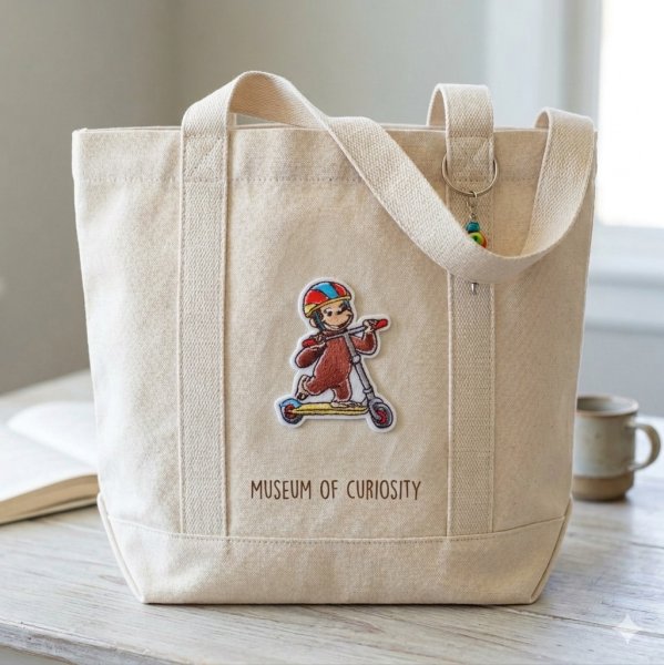 画像2: おさるのジョージ 刺繍ワッペン キックスケーター 2WAY シール アイロン両用 キャラクター (2)