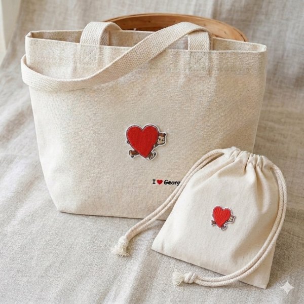 画像2: おさるのジョージ 刺繍ワッペン ハート 2WAY シール アイロン両用 キャラクター (2)