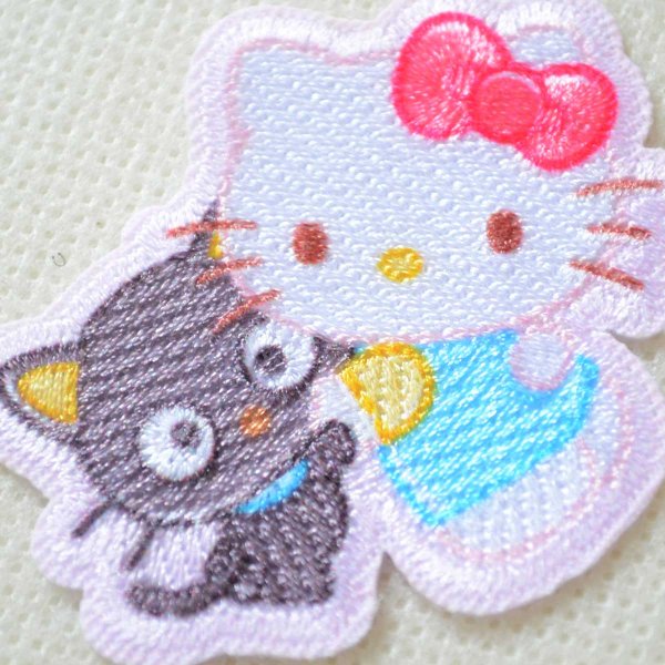 画像2: サンリオ ワッペン ハローキティ チョコキャット Happy Friendships シール・アイロン両用タイプ キャラクター アップリケ パイオニア SCW74 (2)