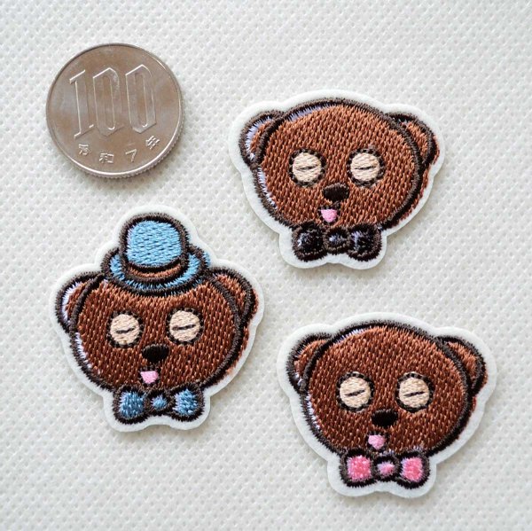 画像4: ミニオンズ ティム ワッペン 大 顔 3個セット U01Y2902 シール アイロン 両用 2WAY キャラクター くま 刺繍 アップリケ 入園 入学 (4)