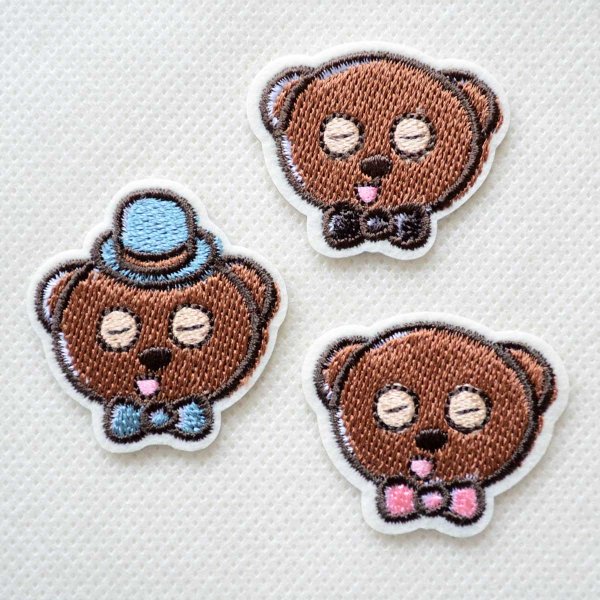 画像1: ミニオンズ ティム ワッペン 大 顔 3個セット U01Y2902 シール アイロン 両用 2WAY キャラクター くま 刺繍 アップリケ 入園 入学 (1)