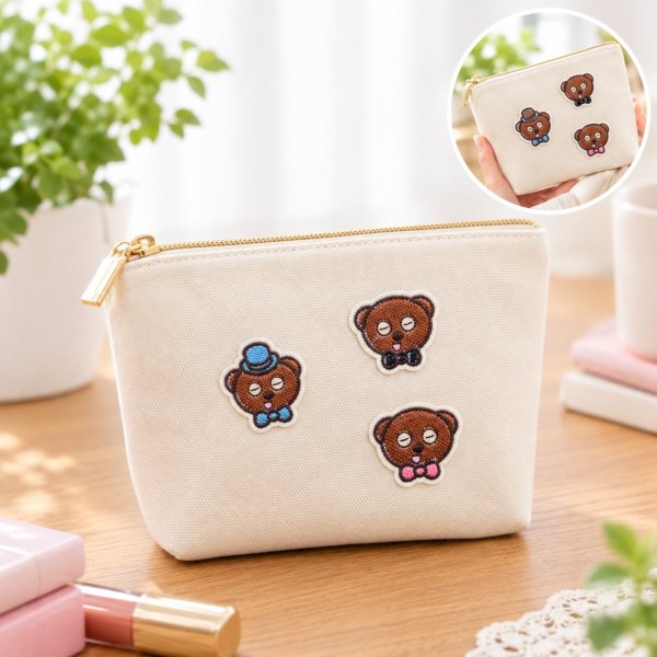 画像3: ミニオンズ ティム ワッペン 大 顔 3個セット U01Y2902 シール アイロン 両用 2WAY キャラクター くま 刺繍 アップリケ 入園 入学 (3)