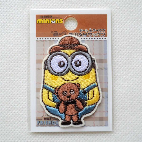 画像4: ミニオンズ ボブ ティム ワッペン 大 U01Y2903 シール アイロン 両用 2WAY キャラクター 抱っこ 刺繍 アップリケ 入園 入学 (4)