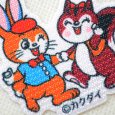 画像4: クッピーラムネ ワッペン ペア ウサギ リス クッピー クウちゃん シール アイロン接着 両用 アップリケ カクダイ製菓 キャラクター グッズ かわいい ハンドメイド (4)