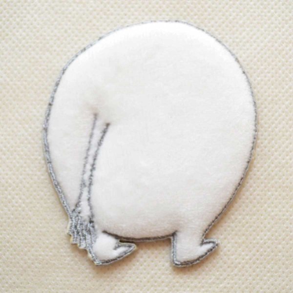 画像1: ムーミン ワッペン うさぎ お尻 うしろ姿 MOOMIN シール アイロン接着 両用 2WAY アップリケ キャラクター グッズ かわいい 手芸 (1)