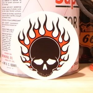 画像1: ステッカー FIRE SKULL