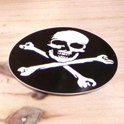 画像1: ステッカー/シール SKULL ON BLACK