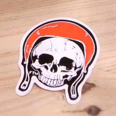画像1: ステッカー/シール ヘルメットスカル Helmet Skull