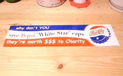画像1: 特大バンパーステッカー/シール ペプシコーラ(ホワイトスターキャップス)