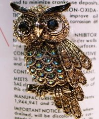 画像1: メタルブローチ Owl フクロウ(ゴールド/スモール)