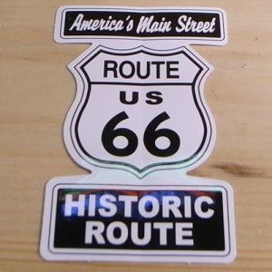 画像2: アドバタイジングステッカー(L) HISTORIC ROUTE ルート66 ホワイト シール アメリカン 防水仕様