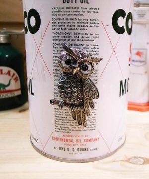 画像1: メタルブローチ Owl フクロウ(シルバー/ビッグ)