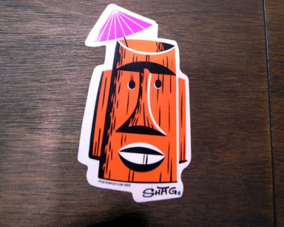 画像1: ステッカー/シール レッドティキマグ Red Tiki Mug