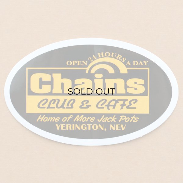 画像1: USAアドバタイジングステッカー(L) Chains club&cafe シール アメリカン 防水仕様 (1)