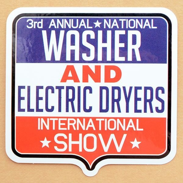 画像1: アドバタイジングステッカー(L) Washer ブルー シール アメリカン 防水仕様 (1)