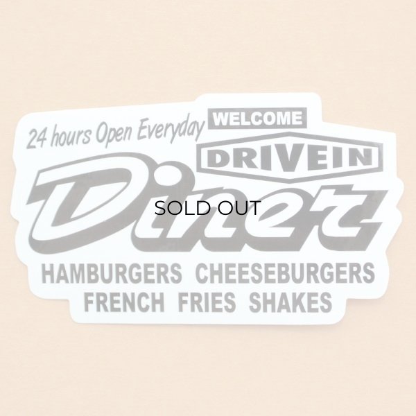 画像1: アドバタイジングステッカー(L) Drivein Diner ホワイト シール アメリカン 防水仕様 (1)