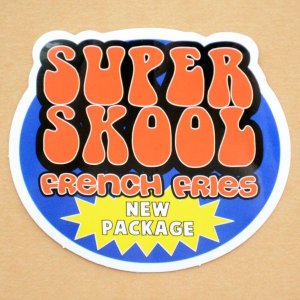 画像1: アドバタイジングステッカー(L) Super Skool ブルー シール アメリカン 防水仕様