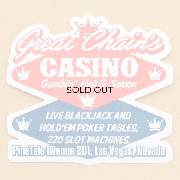 画像1: アドバタイジングステッカー(L) Casino レッド シール アメリカン 防水仕様 (1)