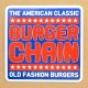 アドバタイジングステッカー(L) Burger Chain ブルー シール アメリカン 防水仕様