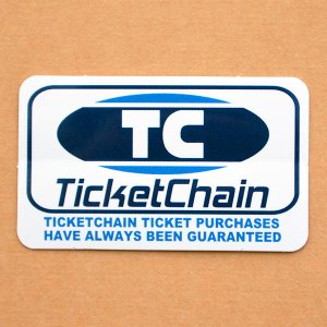 画像1: アドバタイジングステッカー(S) TC Ticket Chain ホワイト/ブルー シール アメリカン 防水仕様