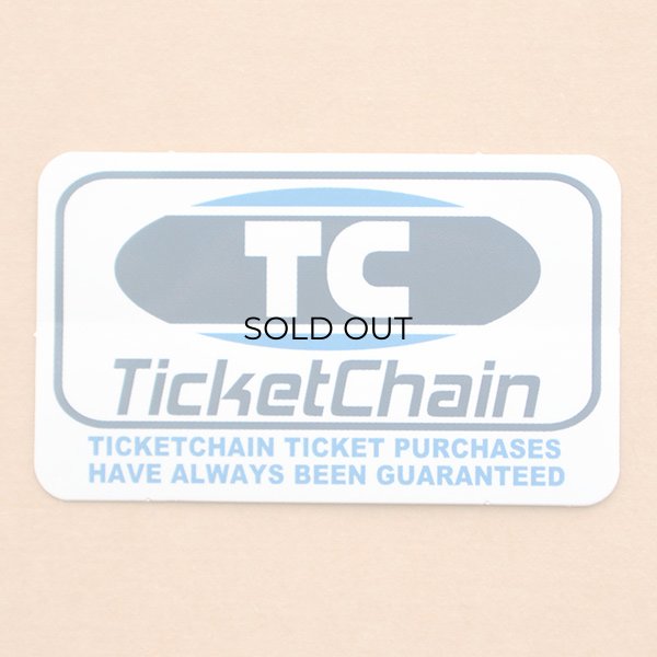 画像1: アドバタイジングステッカー(S) TC Ticket Chain ホワイト/ブルー シール アメリカン 防水仕様 (1)