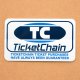 アドバタイジングステッカー(S) TC Ticket Chain ホワイト/ブルー シール アメリカン 防水仕様