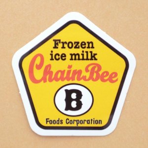 画像1: アドバタイジングステッカー(S) ChainBee イエロー シール アメリカン 防水仕様