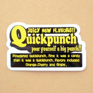 画像1: アドバタイジングステッカー(S) Quickpunch イエロー シール アメリカン 防水仕様