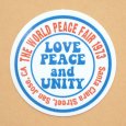 画像1: アドバタイジングステッカー(S) Love Peace and Unity ホワイト シール アメリカン 防水仕様 (1)